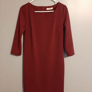 Maroon Quarter Sleeve Dress